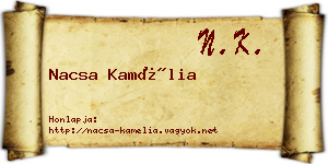 Nacsa Kamélia névjegykártya